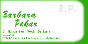 barbara pekar business card