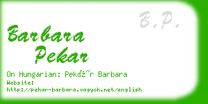 barbara pekar business card